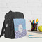 Purple Damask & Dots Kid's Backpack - Lifestyle