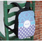 Purple Damask & Dots Kids Backpack - In Context