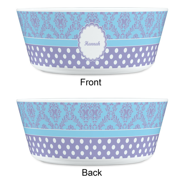 Purple Damask & Dots Kids Bowls - APPROVAL