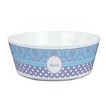 Purple Damask & Dots Kid's Bowl (Personalized)