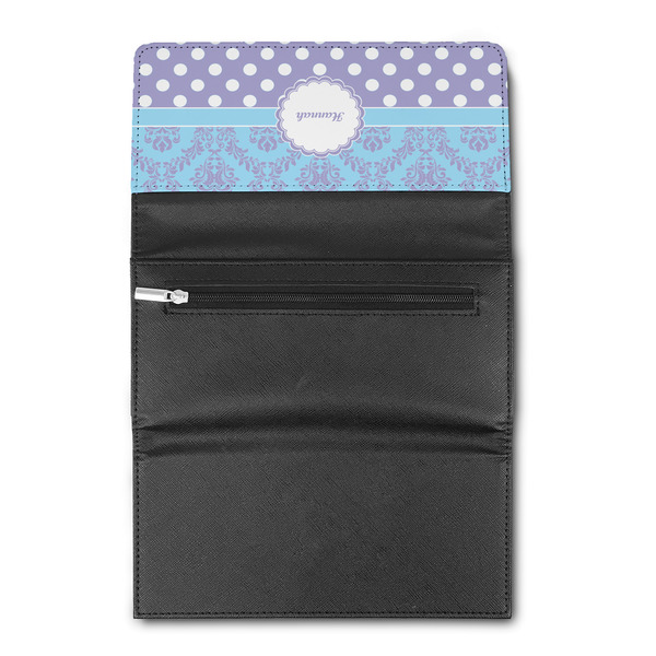 Purple Damask & Dots Ladies Wallet (Open)