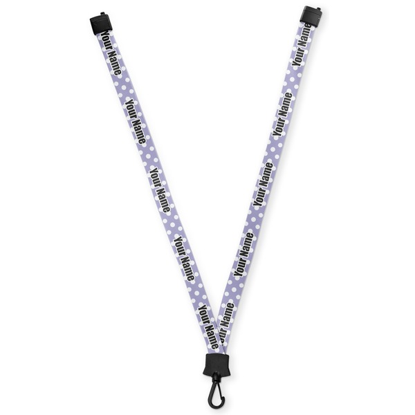 Custom Purple Damask & Dots Lanyard (Personalized)