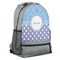 Purple Damask & Dots Large Backpack - Gray - Angled View
