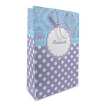 Purple Damask & Dots Large Gift Bag (Personalized)