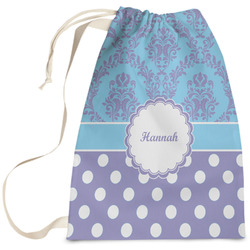 Purple Damask & Dots Laundry Bag - Large (Personalized)