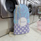 Purple Damask & Dots Large Laundry Bag - In Context