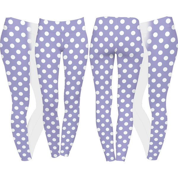 Purple Damask & Dots Leggings Turn Around - Apvl