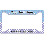 Purple Damask & Dots License Plate Frame (Personalized)