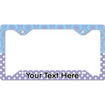 Purple Damask & Dots License Plate Frame - Style C (Personalized)