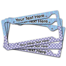 Purple Damask & Dots License Plate Frame (Personalized)