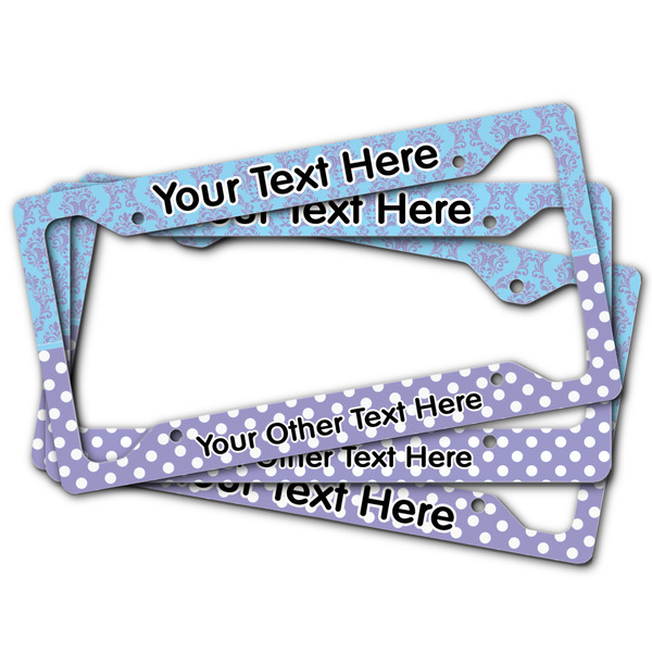 Purple Damask & Dots License Plate Frames - (PARENT MAIN)