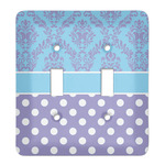 Purple Damask & Dots Light Switch Cover (2 Toggle Plate)