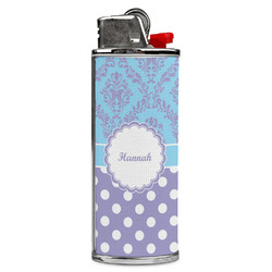 Purple Damask & Dots Case for BIC Lighters (Personalized)