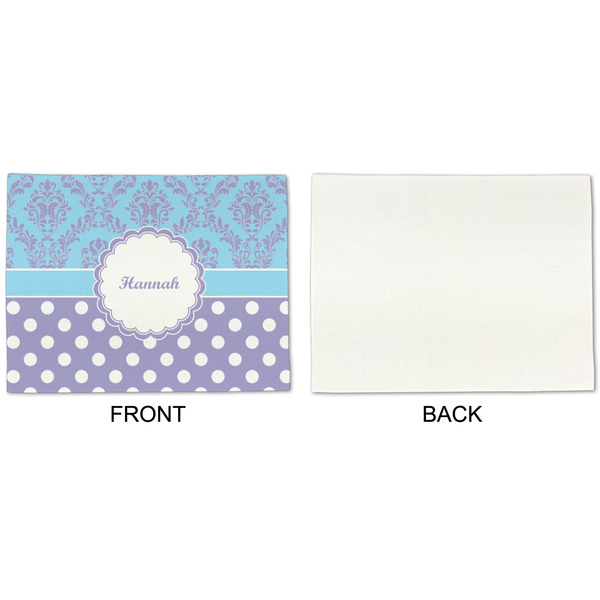 Purple Damask & Dots Linen Placemat - APPROVAL Single (single sided)