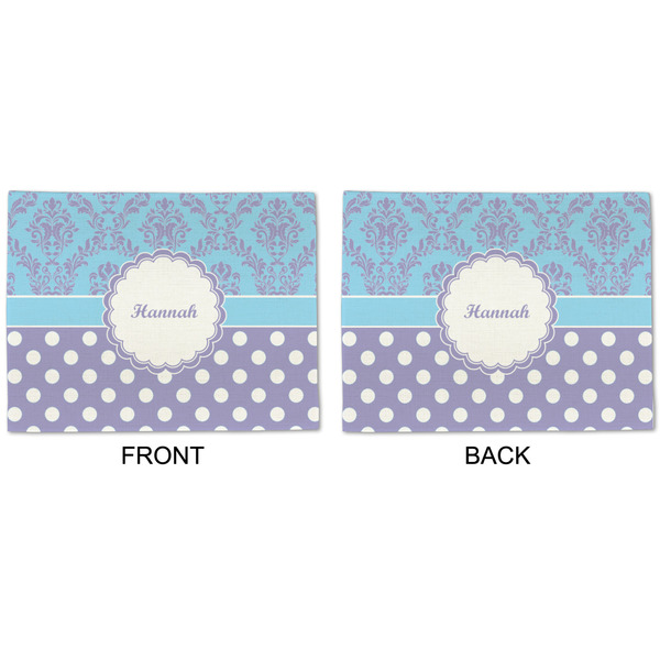 Purple Damask & Dots Linen Placemat - APPROVAL (double sided)