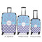 Purple Damask & Dots Luggage Bags all sizes - With Handle