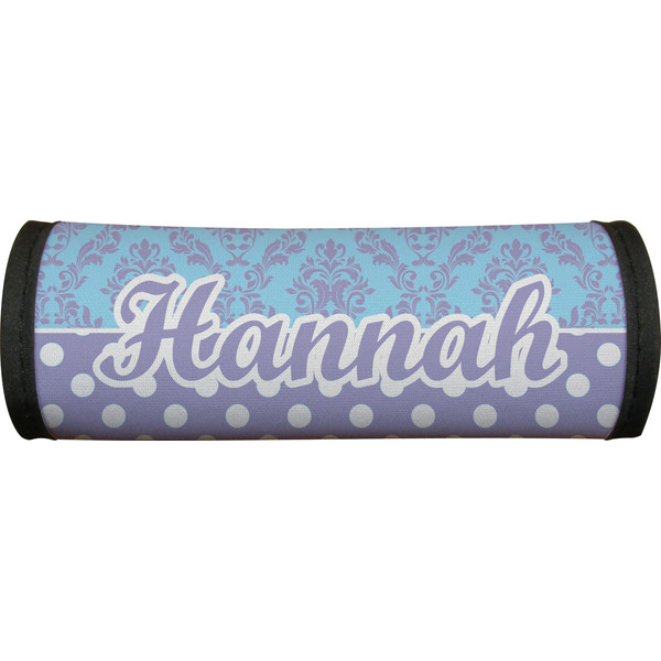 Purple Damask & Dots Luggage Handle Wrap