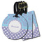 Purple Damask & Dots Luggage Tags - 3 Shapes Availabel