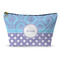 Purple Damask & Dots Makeup Bag - Small - 8.5"x4.5" (Personalized)