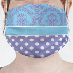 Purple Damask & Dots Face Mask Cover (Personalized)