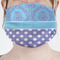 Purple Damask & Dots Mask - Pleated (new) Front View on Girl