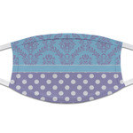 Purple Damask & Dots Cloth Face Mask (T-Shirt Fabric)