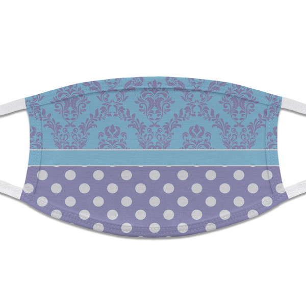 Custom Purple Damask & Dots Cloth Face Mask (T-Shirt Fabric)
