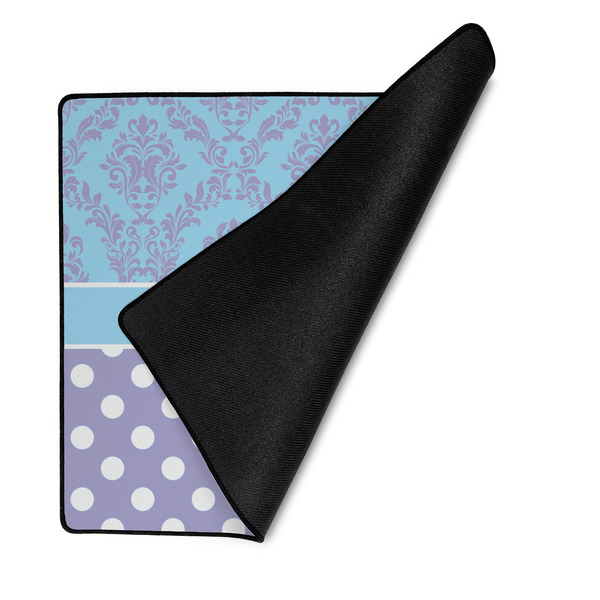 Purple Damask & Dots Medium Gaming Mats - FRONT W/FOLD