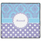 Purple Damask & Dots XXL Gaming Mouse Pads - 24" x 14" - FRONT