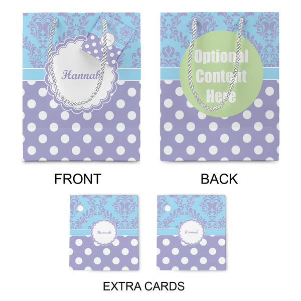 Purple Damask & Dots Medium Gift Bag - Approval