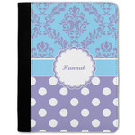 Purple Damask & Dots Notebook Padfolio w/ Name or Text