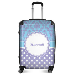 Purple Damask & Dots Suitcase - 24" Medium - Checked (Personalized)