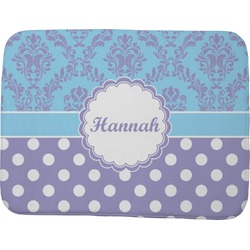 Purple Damask & Dots Memory Foam Bath Mat - 48"x36" (Personalized)