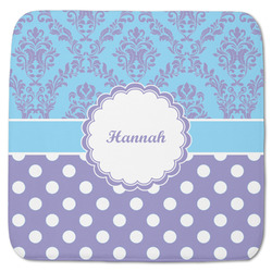 Purple Damask & Dots Memory Foam Bath Mat - 48"x48" (Personalized)
