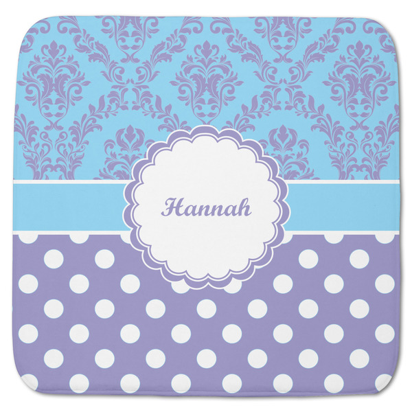 Purple Damask & Dots Memory Foam Bath Mat 48 X 48