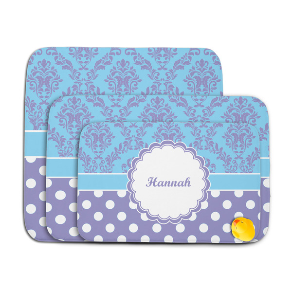 Purple Damask & Dots Memory Foam Bath Mat - MAIN PARENT