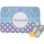 Purple Damask & Dots Memory Foam Bath Mat (Personalized)
