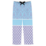 Purple Damask & Dots Mens Pajama Pants - XS