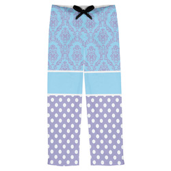 Purple Damask & Dots Mens Pajama Pants - S