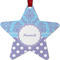 Purple Damask & Dots Metal Star Ornament - Front