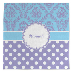 Purple Damask & Dots Microfiber Dish Towel (Personalized)