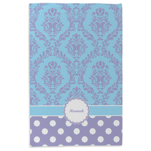 Purple Damask & Dots Microfiber Dish Towel - APPROVAL