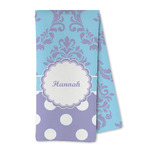 Purple Damask & Dots Kitchen Towel - Microfiber (Personalized)