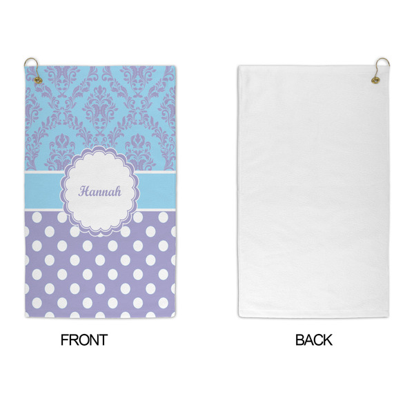 Purple Damask & Dots Microfiber Golf Towels - APPROVAL