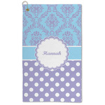 Purple Damask & Dots Microfiber Golf Towel (Personalized)