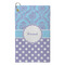 Purple Damask & Dots Microfiber Golf Towels - Small - FRONT
