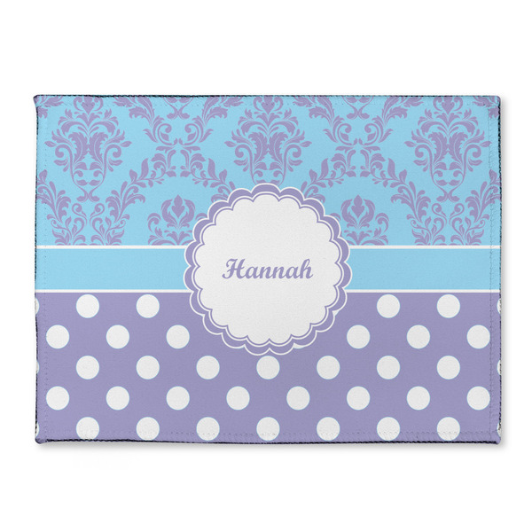 Custom Purple Damask & Dots Microfiber Screen Cleaner (Personalized)