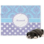 Purple Damask & Dots Dog Blanket - Large (Personalized)