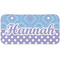 Purple Damask & Dots Mini Bicycle License Plate - Two Holes
