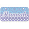 Purple Damask & Dots Mini/Bicycle License Plate (2 Holes) (Personalized)